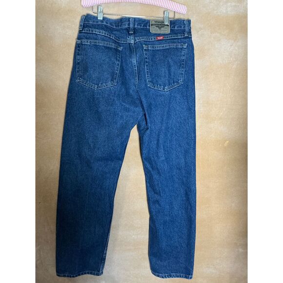 Wrangler Men's Blue Denim Jeans Size 33x32 Straight Leg Classic Fit Cotton - Picture 6 of 7